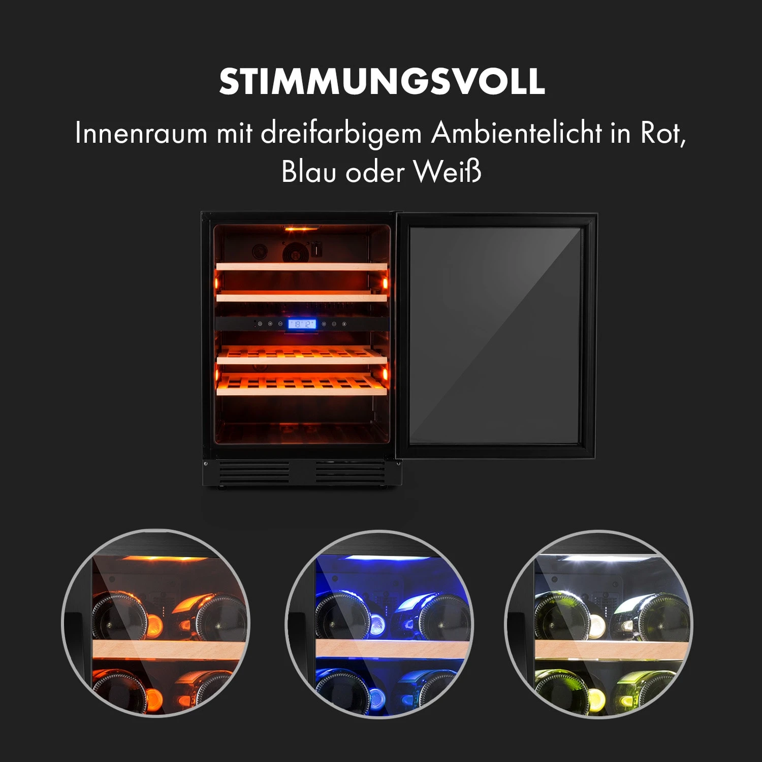 Vinovilla 43 Built-In Duo Onyx Weinkühlschrank 129l 43 Fl. 2 Zonen Vinovilla 43 Built-In Duo Onyx Weinkühlschrank 129l 43 Fl. 2 Zonen -Klarstein Verkaufs 10034155 de 0003 logo