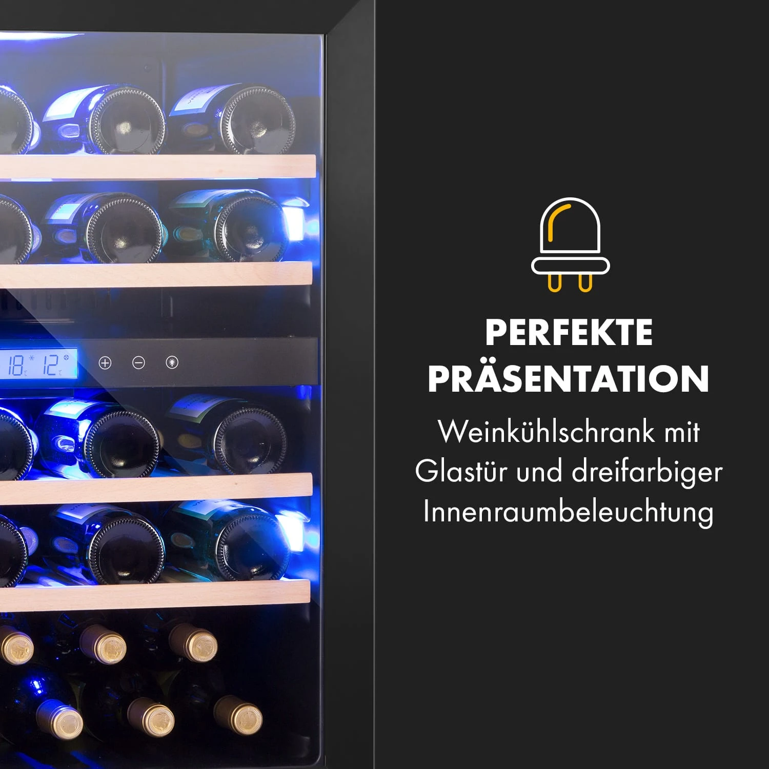 Vinovilla 43 Built-In Duo Onyx Weinkühlschrank 129l 43 Fl. 2 Zonen Vinovilla 43 Built-In Duo Onyx Weinkühlschrank 129l 43 Fl. 2 Zonen -Klarstein Verkaufs 10034155 de 0007 logo