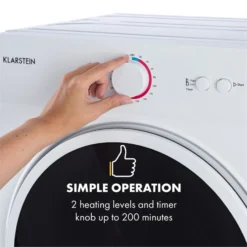 Jet Set Mini-Wäschetrockner Ablufttrockner 1020W EEK C 3kg 50cm Weiß -Klarstein Verkaufs 10034158 yy 0004 logo Klarstein Jet Set Waeschetrockner weiss