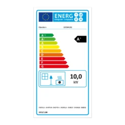 Energiewende Pelletofen 5/10 KW 5 Stufen Timer 18kg 250m³ Fernbedienung Grau -Klarstein Verkaufs 10034181 energy label
