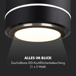 Tron Ambience Inselabzugshaube Ø38cm Umluft 540m³/h LED Schwarz 7 Tron Ambience Inselabzugshaube Ø38cm Umluft 540m³/h LED Schwarz -Klarstein Verkaufs 10034213 de 0008 logo