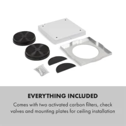 Tron Ambience Inselabzugshaube Ø38cm Umluft 540m³/h LED Schwarz 9 Tron Ambience Inselabzugshaube Ø38cm Umluft 540m³/h LED Schwarz -Klarstein Verkaufs 10034213 yy 0010 logo Klarstein Tron Ambience Inselabzugshaube schwarz