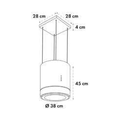 Tron Ambience Inselabzugshaube Ø38cm Umluft 540m³/h LED Schwarz 10 Tron Ambience Inselabzugshaube Ø38cm Umluft 540m³/h LED Schwarz -Klarstein Verkaufs 10034213 yy 0011 logo Klarstein Tron Ambience Inselabzugshaube schwarz