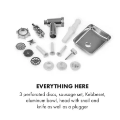 Kraftprotz Elektrischer Fleischwolf 700 W Kupfermotor Edelstahl -Klarstein Verkaufs 10034215 yy 0006 logo Klarstein Kraftprotz elektrischer Fleischwolf weiss