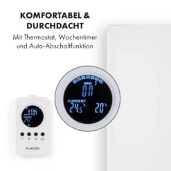 Crystal Wall Infrarotheizung 100x60cm 600W Wochentimer IP54 Weiß 3 Crystal Wall Infrarotheizung 100x60cm 600W Wochentimer IP54 Weiß -Klarstein Verkaufs 10034223 de 0004 logo