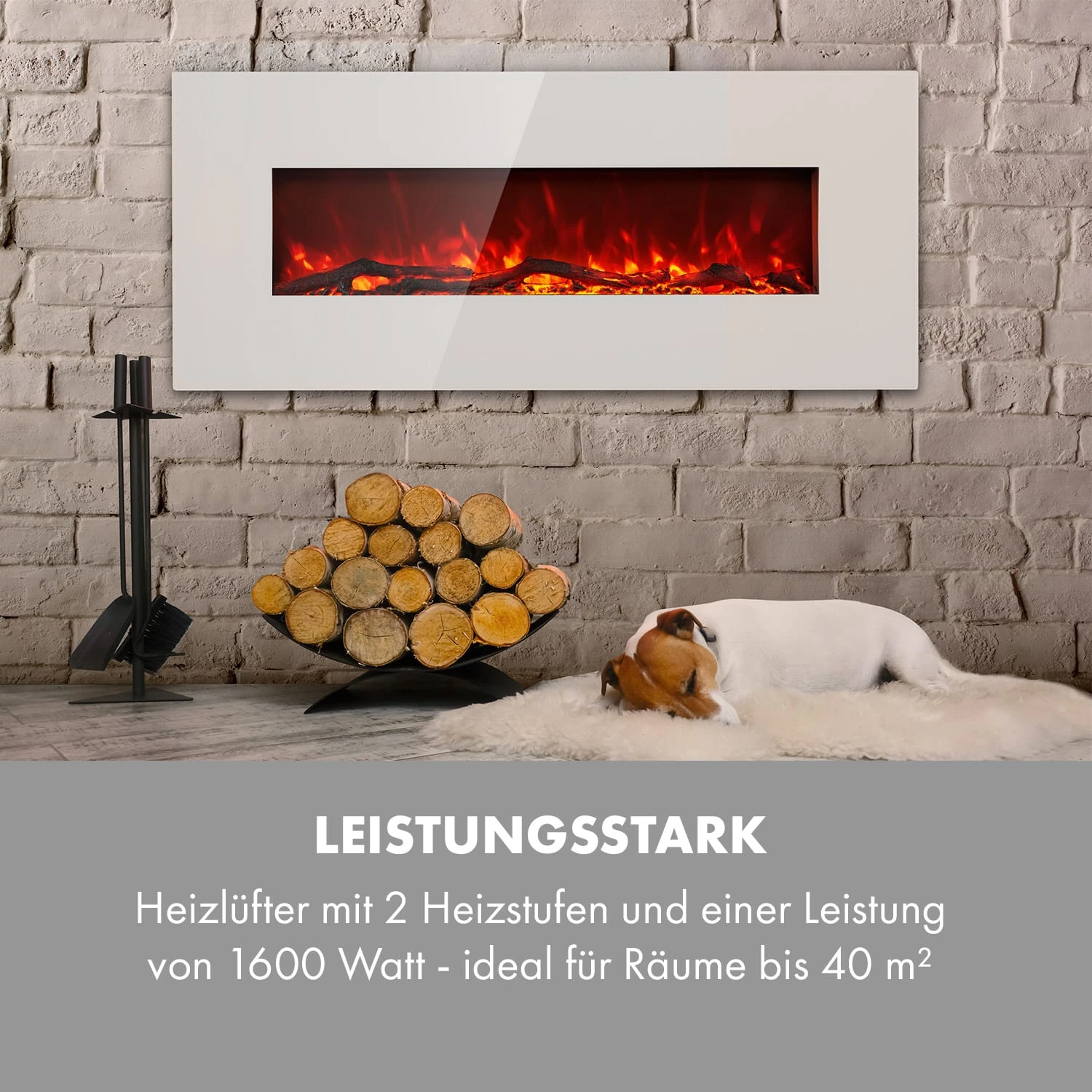 Lausanne Long Elektrischer Kamin 1600W 2 Heizstufen 128 cm Lausanne Long Elektrischer Kamin 1600W 2 Heizstufen 128 Cm -Klarstein Verkaufs 10034250 de 0006 logo