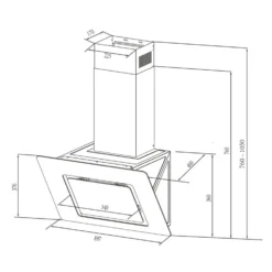 Sofia 90 Dunstabzugshaube Kopffrei 300 M³/h Touch-Control Glasfront -Klarstein Verkaufs 10034260 yy 0010 logo Klarstein Sofia 90 Dunstabzugshaube 90cm schwarz