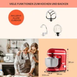 Bella Elegance Küchenmaschine 2000 W 2,7 PS 5,2 Ltr Edelstahl BPA-frei -Klarstein Verkaufs 10034364 de 0005 usp
