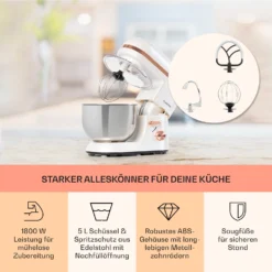 Bella Elegance Küchenmaschine 2000W/2,7PS/5,2 Ltr Edelstahl BPA-frei -Klarstein Verkaufs 10034365 de 0003 usp