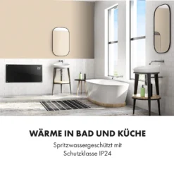 Bornholm Smart Konvektions-Heizgerät | 2000 W | SmartHeat Design: WiFi-Verbindung | LED-Display | 24-h-Timer | 2 Heizstufen: 1000 / 2000 W | IP24: Spritzwassergeschützt | Fernbedienung | Standgerät -Klarstein Verkaufs 10034391 de 0005 logo