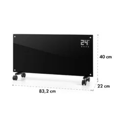 Bornholm Smart Konvektions-Heizgerät | 2000 W | SmartHeat Design: WiFi-Verbindung | LED-Display | 24-h-Timer | 2 Heizstufen: 1000 / 2000 W | IP24: Spritzwassergeschützt | Fernbedienung | Standgerät -Klarstein Verkaufs 10034391 yy 0009 logo