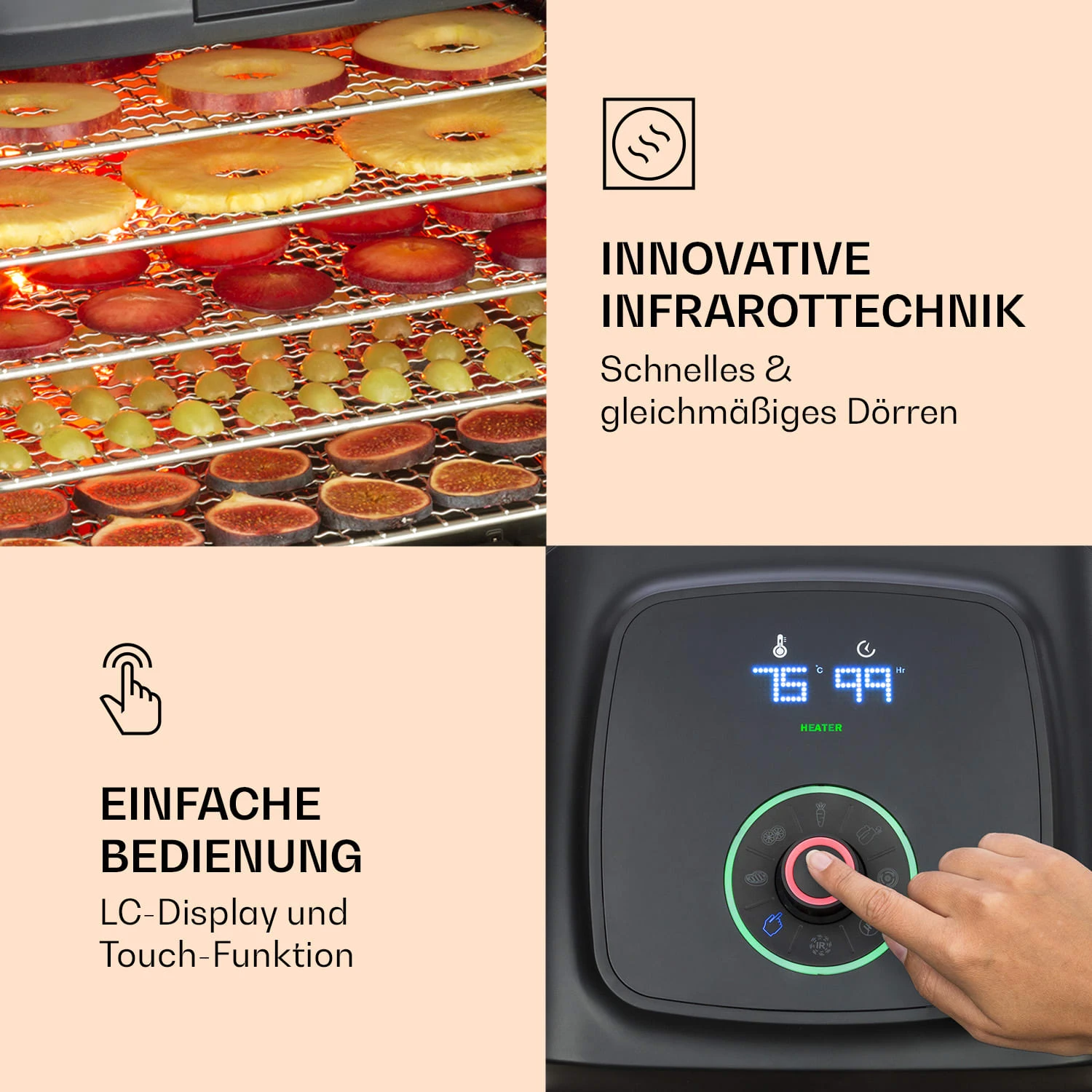 Florida Jerky Dörrautomat Infrarot 500W 4 Programme 35 bis 75 °C Florida Jerky Dörrautomat Infrarot 500W 4 Programme 35 Bis 75 °C -Klarstein Verkaufs 10034430 de 0003 logo