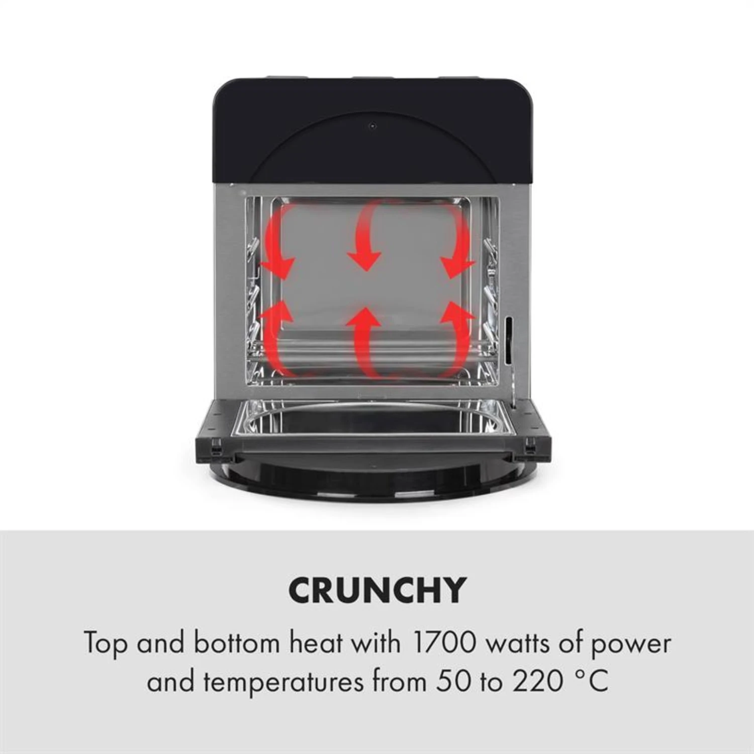 AeroVital easy touch Heißluftfritteuse 1700W 14l Timer 16 Programme metallic / schwarz AeroVital Easy Touch Heißluftfritteuse 1700W 14l Timer 16 Programme Metallic / Schwarz -Klarstein Verkaufs 10034451 yy 0003 logo Klarstein AeroVital easy touch Heissluftfritteuse