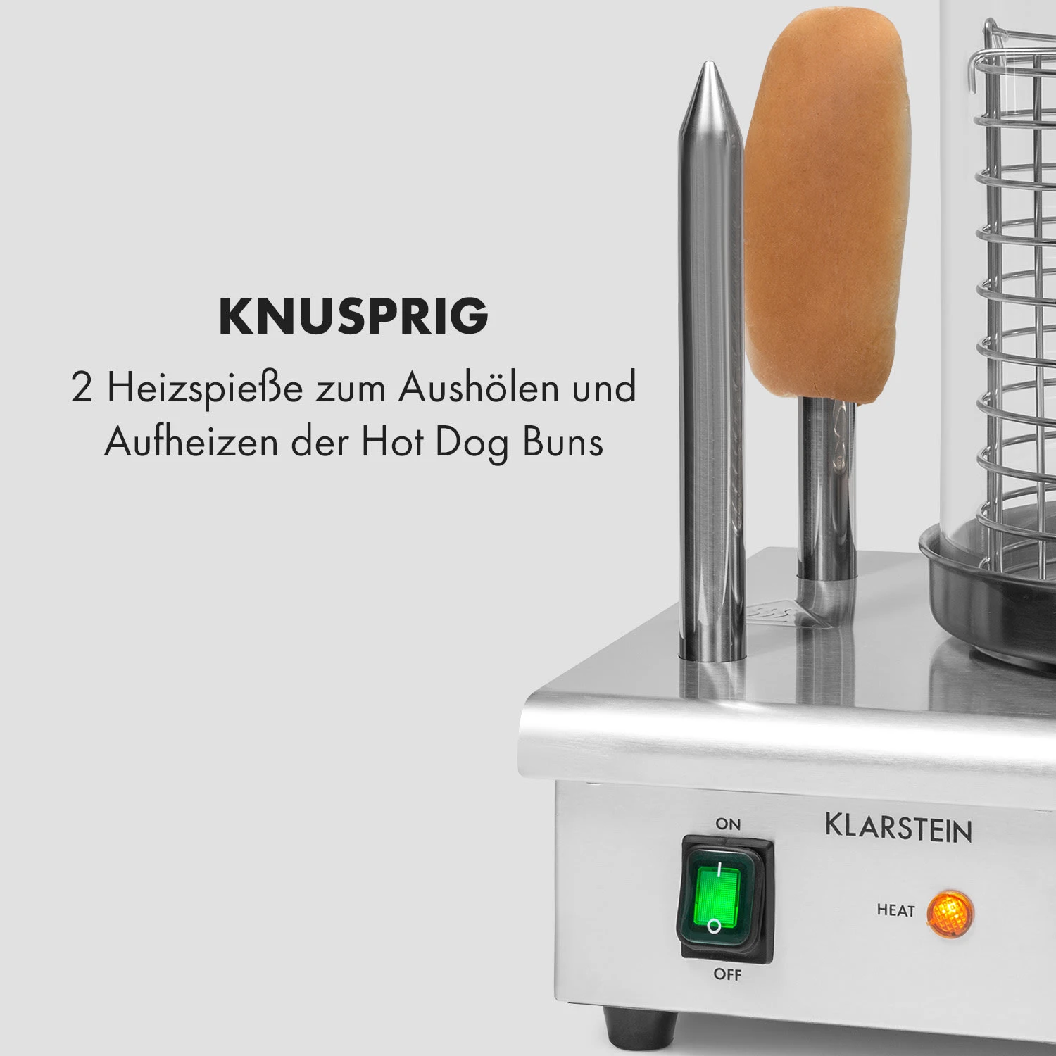 Wurstfabrik Pro 550 Hot Dog Maker 550W 2 Spieße 5L 30-100°C Edelstahl Wurstfabrik Pro 550 Hot Dog Maker 550W 2 Spieße 5L 30-100°C Edelstahl -Klarstein Verkaufs 10034453 de 0005 logo