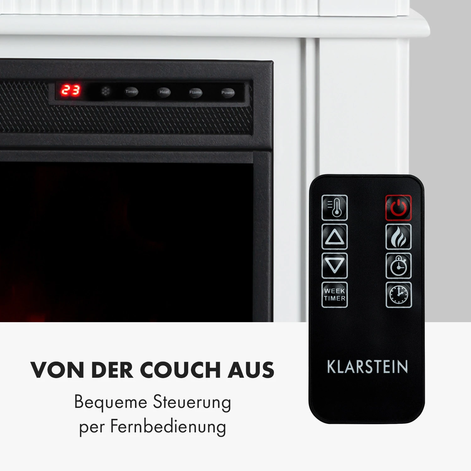 Bern Elektrischer Kamin 1000/2000W LED 10-30 °C Wochentimer Bern Elektrischer Kamin 1000/2000W LED 10-30 °C Wochentimer -Klarstein Verkaufs 10034488 de 0003 logo