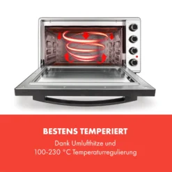 Masterchef 60 Mini-Backofen 60l 2000W 100-230 °C Timer Silber -Klarstein Verkaufs 10034499 de 0003 logo