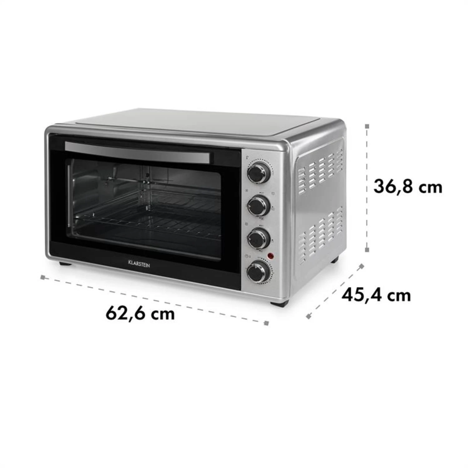 Masterchef 60 Mini-Backofen 60l 2000W 100-230 °C Timer Silber -Klarstein Verkaufs 10034499 yy 0009 logo Klarstein Masterchef 60 Mini Backofen 60l silber