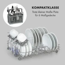 Azuria Geschirrspülmaschine 1380W 6,5L 6 Gedecke Schwarze Glasfront 2 Azuria Geschirrspülmaschine 1380W 6,5L 6 Gedecke Schwarze Glasfront -Klarstein Verkaufs 10034510 de 0003 logo