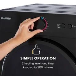 Jet Set Mini-Wäschetrockner Ablufttrockner 1020W EEK C 3kg 50cm 3 Jet Set Mini-Wäschetrockner Ablufttrockner 1020W EEK C 3kg 50cm -Klarstein Verkaufs 10034512 yy 0004 logo Klarstein Jet Set Waeschetrockner schwarz