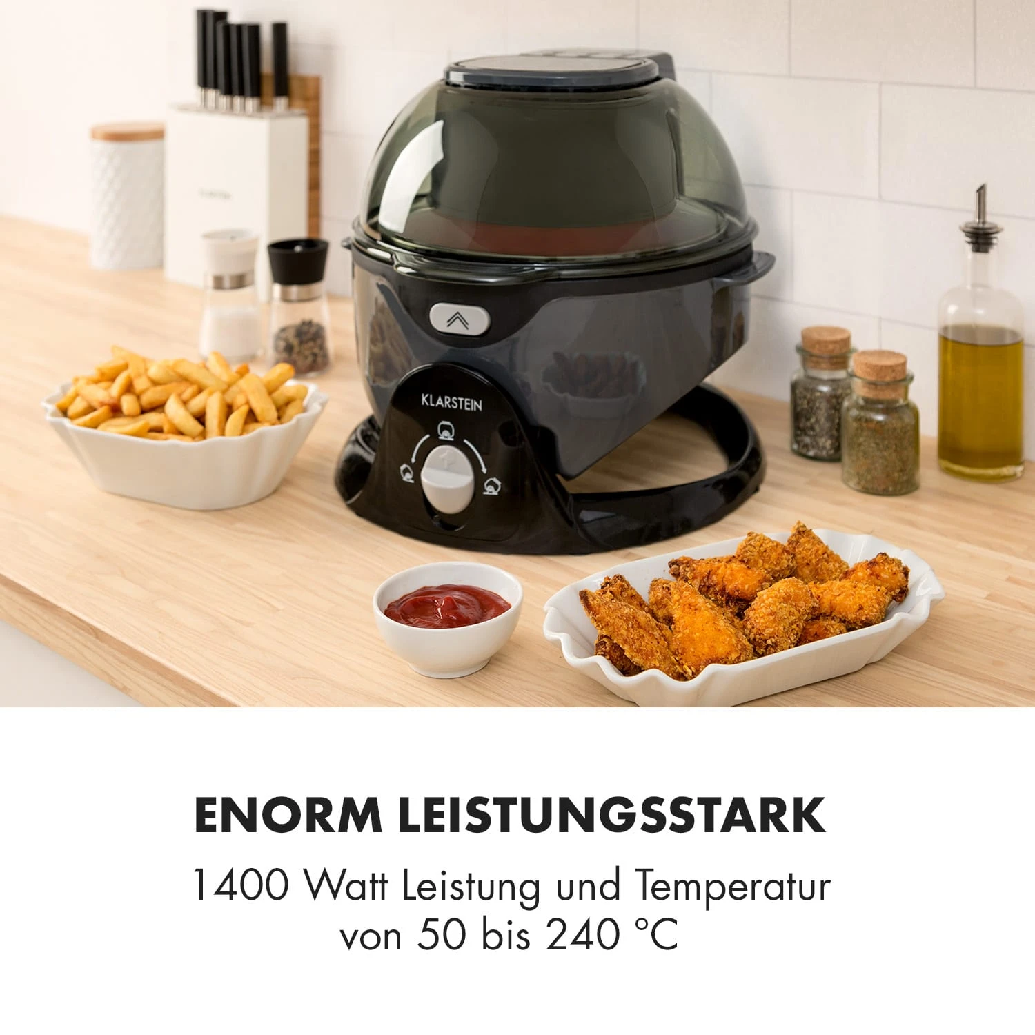 VitAir Pommesmaster Heißluftfritteuse 360° 1400W 50-240°C Timer VitAir Pommesmaster Heißluftfritteuse 360° 1400W 50-240°C Timer -Klarstein Verkaufs 10034529 de 0002 logo