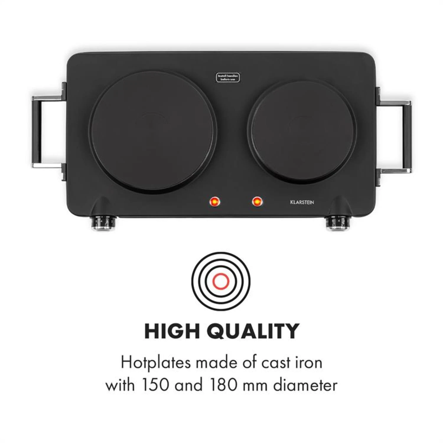 Cookorama Doppelkochplatte 1900-2250 W 150/180 mm Ø 5 Stufen schwarz Cookorama Doppelkochplatte 1900-2250 W 150/180 Mm Ø 5 Stufen Schwarz -Klarstein Verkaufs 10034573 yy 0003 logo Klarstein Cookorama Doppelkochplatte schwarz