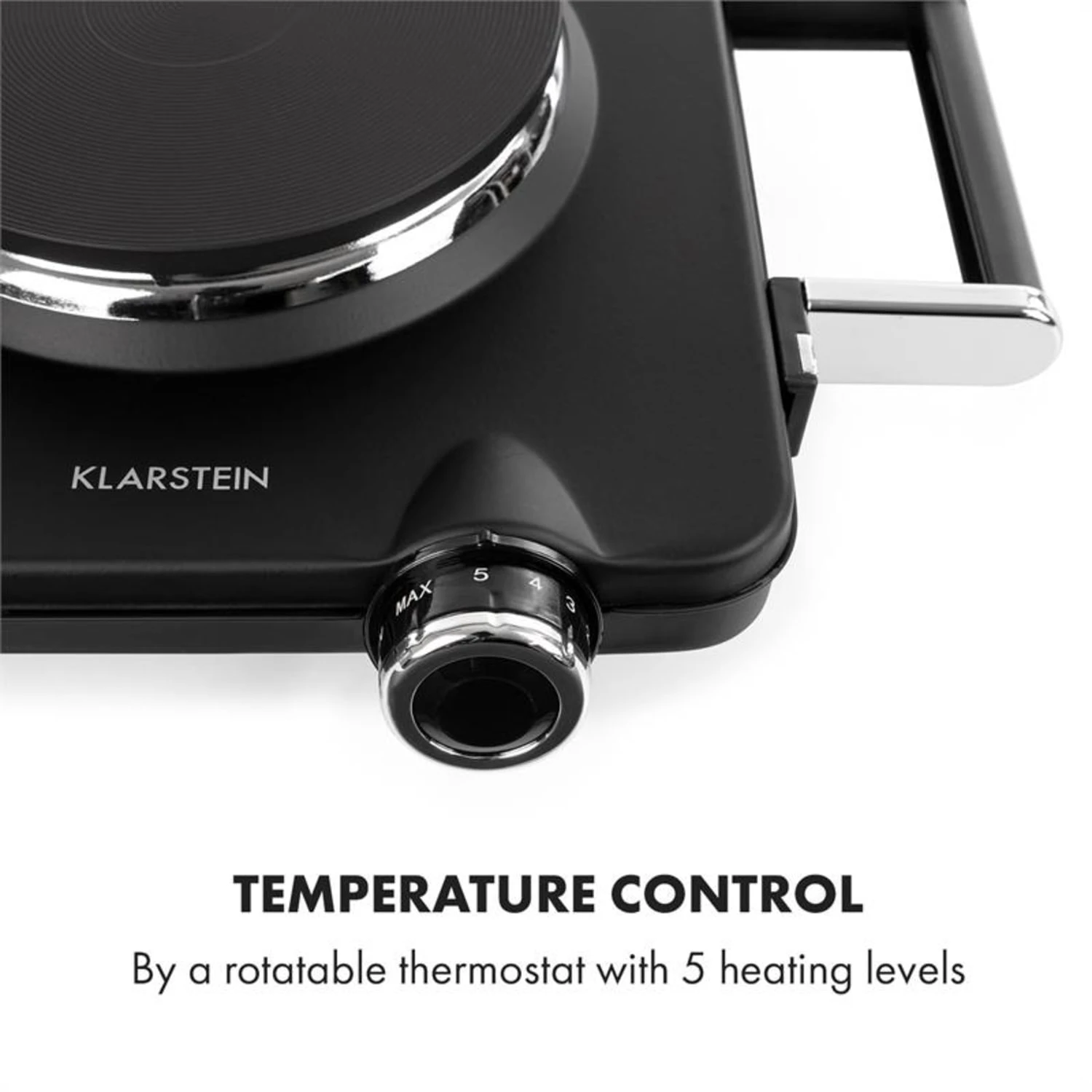 Cookorama Doppelkochplatte 1900-2250 W 150/180 mm Ø 5 Stufen schwarz Cookorama Doppelkochplatte 1900-2250 W 150/180 Mm Ø 5 Stufen Schwarz -Klarstein Verkaufs 10034573 yy 0005 logo Klarstein Cookorama Doppelkochplatte schwarz