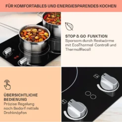 EasyCook Domino Keramikkochfeld 3000W Drehregler Schwarz -Klarstein Verkaufs 10034603 de 0004 usp