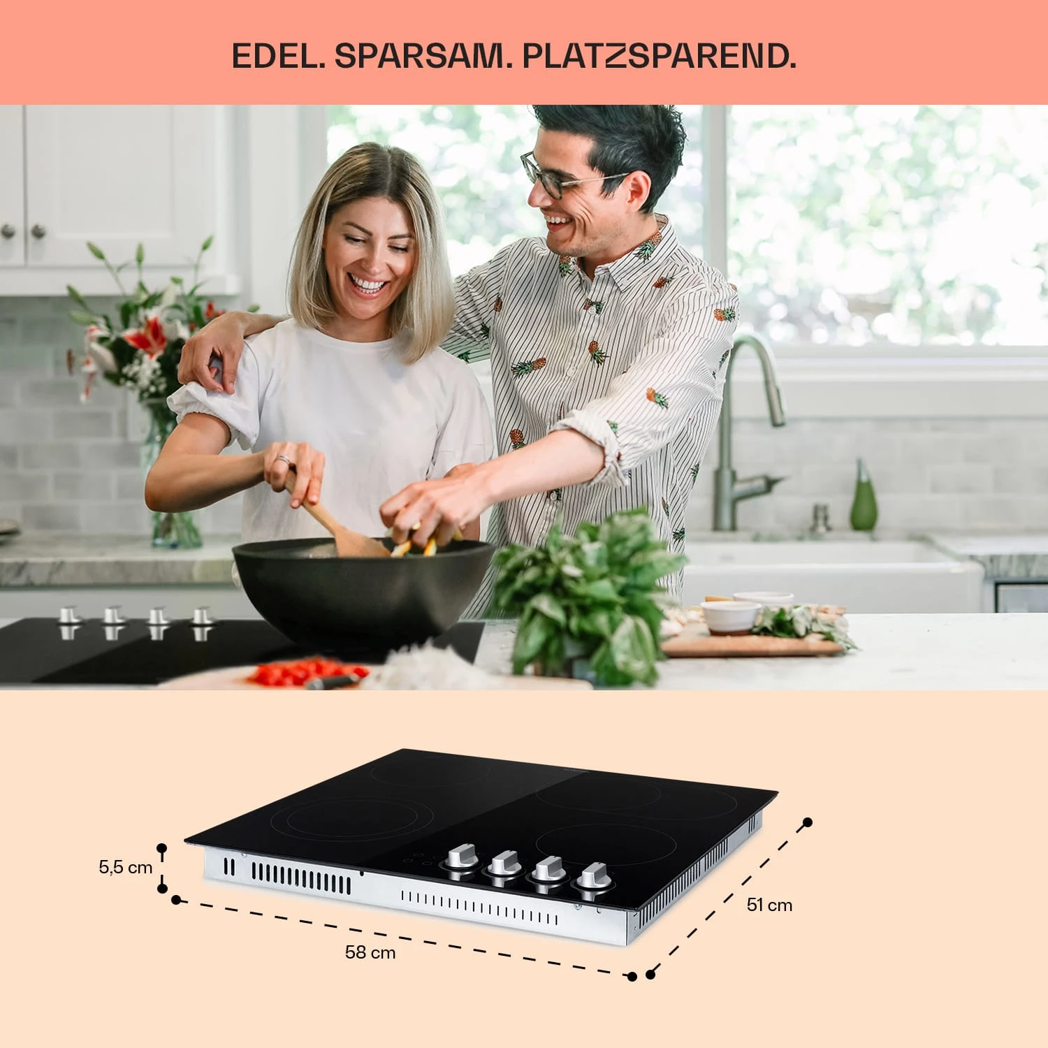 EasyCook Keramikkochfeld 6100W Drehregler schwarz EasyCook Keramikkochfeld 6100W Drehregler Schwarz -Klarstein Verkaufs 10034604 de 0006 usp