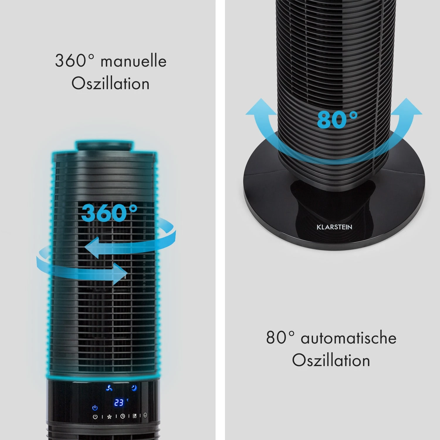 Twister Turmventilator 45 W | 343 m³/h Oszillation Touch Fernbedienung Twister Turmventilator 45 W | 343 M³/h Oszillation Touch Fernbedienung -Klarstein Verkaufs 10034669 de 0005 logo