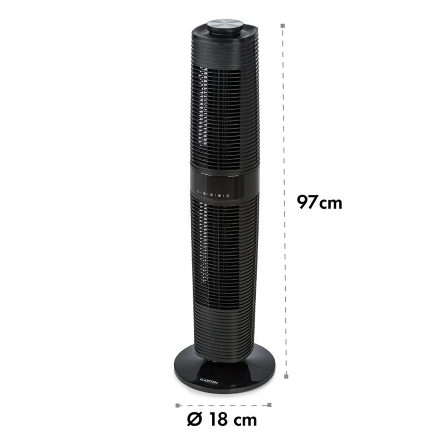 Twister Turmventilator 45 W | 343 m³/h Oszillation Touch Fernbedienung Twister Turmventilator 45 W | 343 M³/h Oszillation Touch Fernbedienung -Klarstein Verkaufs 10034669 yy 0008 logo Klarstein Twister Turmventilator schwarz reedit