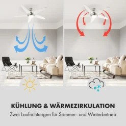 Bolero 2-in-1-Deckenventilator 134cm Leuchte 55W Fernbedienung Weiß -Klarstein Verkaufs 10034683 de 0004 logo