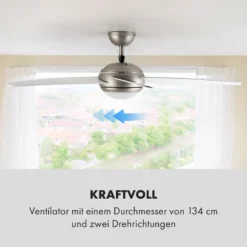 Bolero 2-in-1-Deckenventilator 134cm Leuchte 55W Fernbedienung Weiß -Klarstein Verkaufs 10034683 de 0005 logo