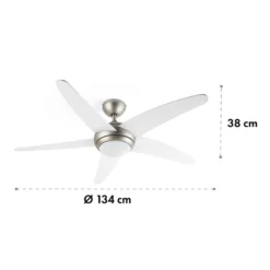 Bolero 2-in-1-Deckenventilator 134cm Leuchte 55W Fernbedienung Weiß -Klarstein Verkaufs 10034683 yy 0007 logo Klarstein Bolero 2in1 Deckenventilator weiss