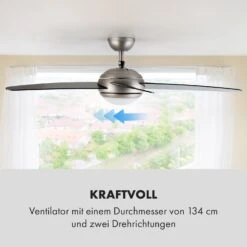 Bolero 2-in-1-Deckenventilator 134cm Leuchte 55W Fernbedienung Schwarz -Klarstein Verkaufs 10034684 de 0005 logo