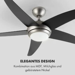 Bolero 2-in-1-Deckenventilator 134cm Leuchte 55W Fernbedienung Schwarz -Klarstein Verkaufs 10034684 de 0006 logo