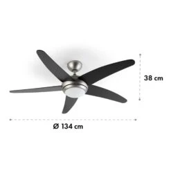 Bolero 2-in-1-Deckenventilator 134cm Leuchte 55W Fernbedienung Schwarz -Klarstein Verkaufs 10034684 yy 0007 logo Klarstein Bolero 2in1 Deckenventilator schwarz