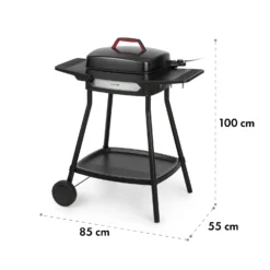 Gatsby Elektrogrill 2000W Antihaft-Grillfläche Seitentische Schwarz -Klarstein Verkaufs 10034706 yy 0009 dimensions