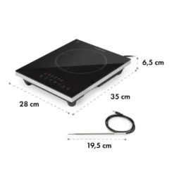 Cook N Roll Induktionskochfeld 2000W Timer 10 Stufen Bratenthermometer -Klarstein Verkaufs 10034708 yy 0009 logo Klarstein Cook n Roll Induktionskochfeld schwarz