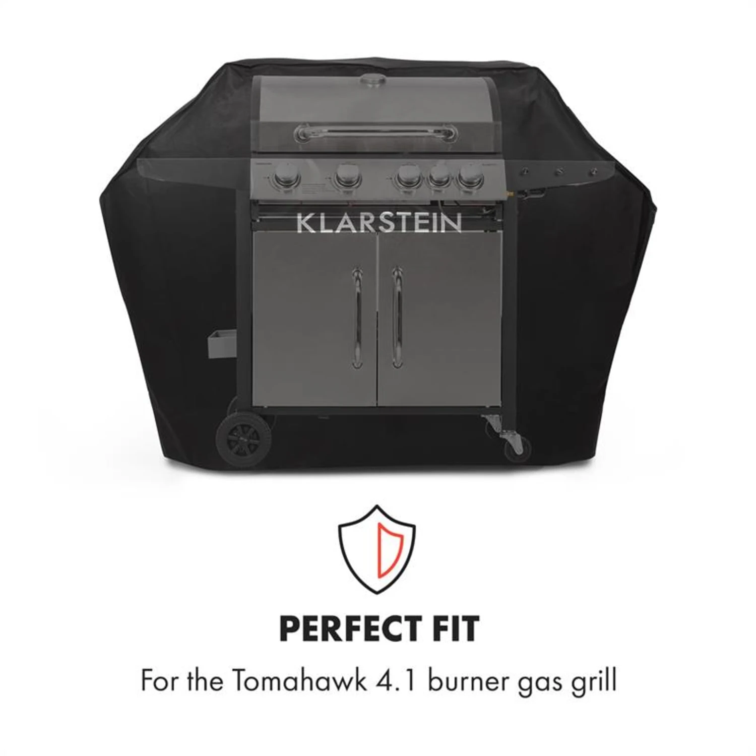 Tomahawk Wetterschutzhaube 600D Canvas 30/70% PE/PVC schwarz Tomahawk Wetterschutzhaube 600D Canvas 30/70% PE/PVC Schwarz -Klarstein Verkaufs 10034713 yy 0002 logo Klarstein Tomahawk Wetterschutzhaube 140cm