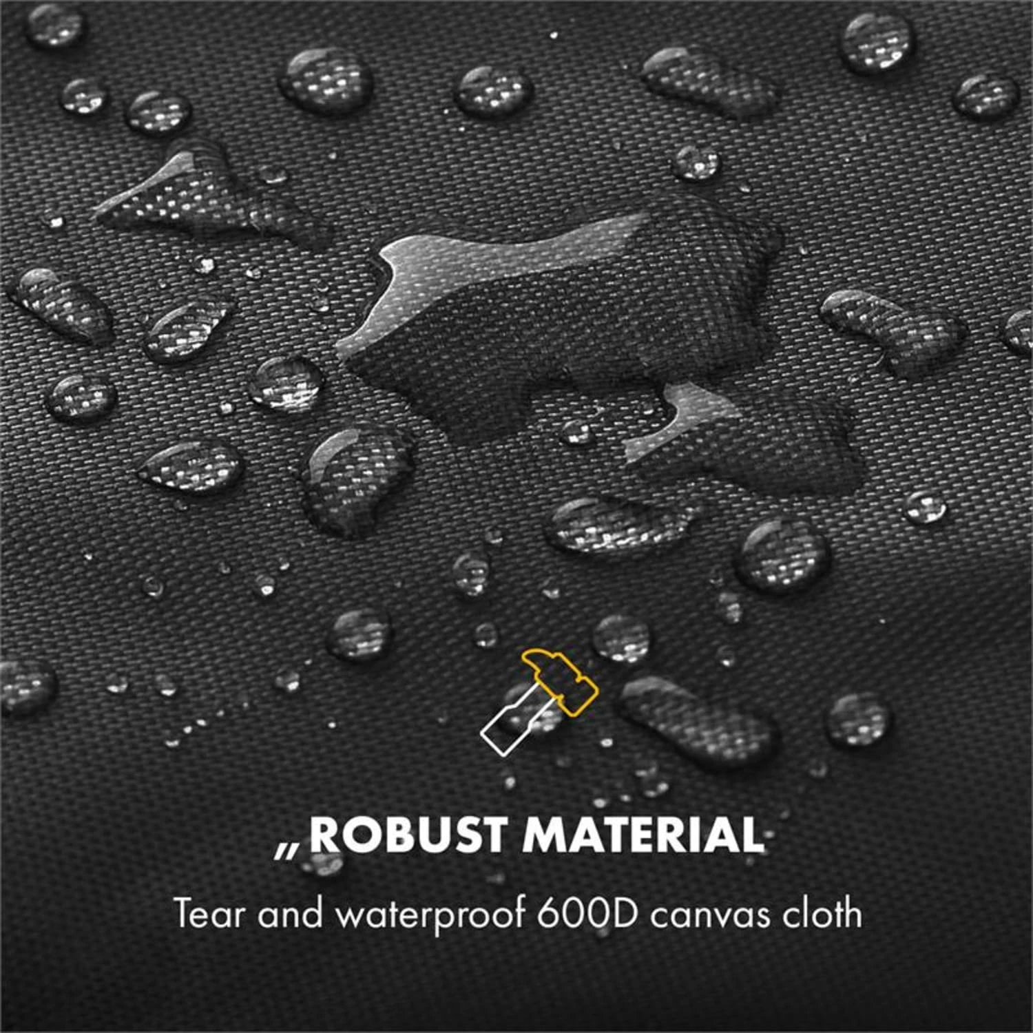 Tomahawk Wetterschutzhaube 600D Canvas 30/70% PE/PVC schwarz Tomahawk Wetterschutzhaube 600D Canvas 30/70% PE/PVC Schwarz -Klarstein Verkaufs 10034713 yy 0003 logo Klarstein Tomahawk Wetterschutzhaube 140cm