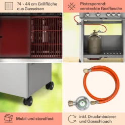 Valkyrie Gasgrill 4x3,5 KW + 3,15 KW Brenner 74x44 Cm Grill Edelstahl 4 Valkyrie Gasgrill 4x3,5 KW + 3,15 KW Brenner 74x44 Cm Grill Edelstahl -Klarstein Verkaufs 10034715 de 0005 usp