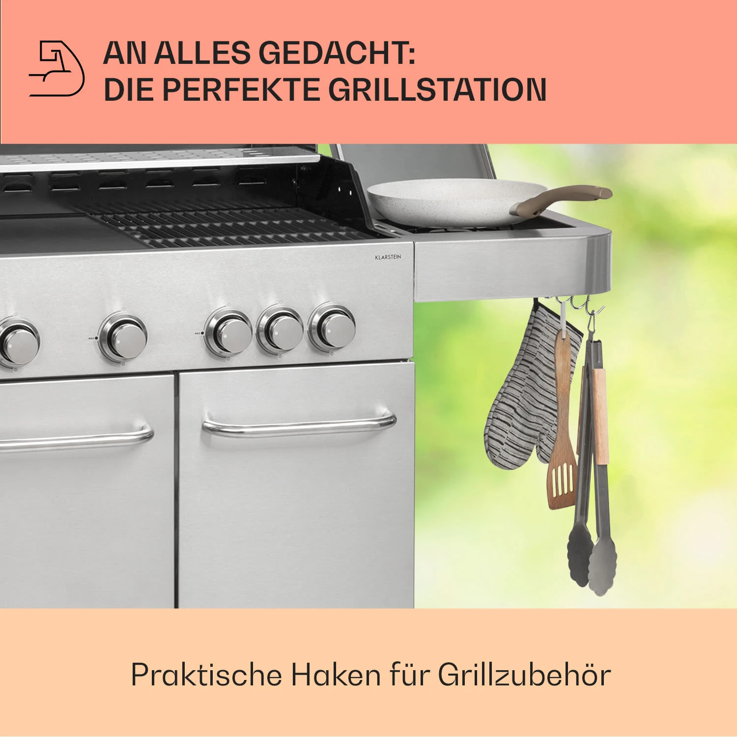 Valkyrie Gasgrill 4x3,5 kW + 3,15 kW Brenner 74x44 cm Grill Edelstahl Valkyrie Gasgrill 4x3,5 KW + 3,15 KW Brenner 74x44 Cm Grill Edelstahl -Klarstein Verkaufs 10034715 de 0007 usp