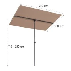 Flex-Shade XL Sonnenschirm 150 X 210 Cm Polyester UV 50 Taupe -Klarstein Verkaufs 10034729 yy 0009 logo Blumfeldt Flex Shade XL Sonnenschirm 150x210 taupe