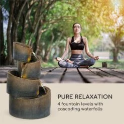 Mantua Kaskadenbrunnen Gartenbrunnen 4 Stufen Akku 2,8W Solar LED -Klarstein Verkaufs 10034730 yy 0004 logo Blumfeldt Mantua Kaskadenbrunnen
