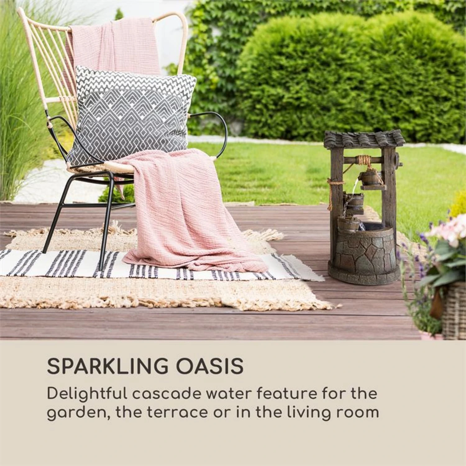 Speyer Kaskadenbrunnen Gartenbrunnen 4 Stufen Akku 2,8W Solar LED Speyer Kaskadenbrunnen Gartenbrunnen 4 Stufen Akku 2,8W Solar LED -Klarstein Verkaufs 10034731 yy 0003 logo Blumfeldt Speyer Kaskadenbrunnen