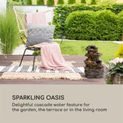 Messina Kaskadenbrunnen Solarbrunnen Gartenbrunnen Akku Solarpanel LED -Klarstein Verkaufs 10034734 yy 0003 logo Blumfeldt Messina Kaskadenbrunnen