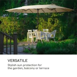 Twin Peaks Sonnenschirm Sonnenschutz 456 X 245 X 268 Cm Polyester -Klarstein Verkaufs 10034740 yy 0005 logo Blumfeldt Twin Peaks Sonnenschirm creme
