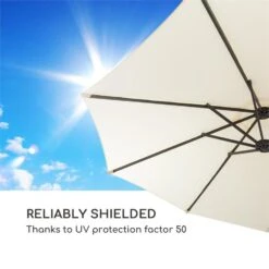 Twin Peaks Sonnenschirm Sonnenschutz 456 X 245 X 268 Cm Polyester -Klarstein Verkaufs 10034740 yy 0007 logo Blumfeldt Twin Peaks Sonnenschirm creme