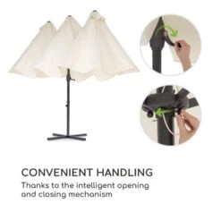 Twin Peaks Sonnenschirm Sonnenschutz 456 X 245 X 268 Cm Polyester -Klarstein Verkaufs 10034740 yy 0008 logo Blumfeldt Twin Peaks Sonnenschirm creme