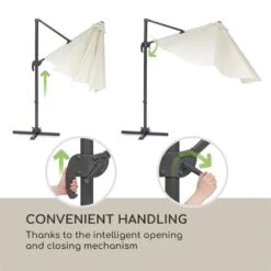 Belo Horizonte Sonnenschirm Sonnenschutz Ø 292cm Polyester Wasserabweisend Inkl. Standbasis Creme -Klarstein Verkaufs 10034743 yy 0009 logo blumfeldt Belo Horizonte Sonnenschirm creme